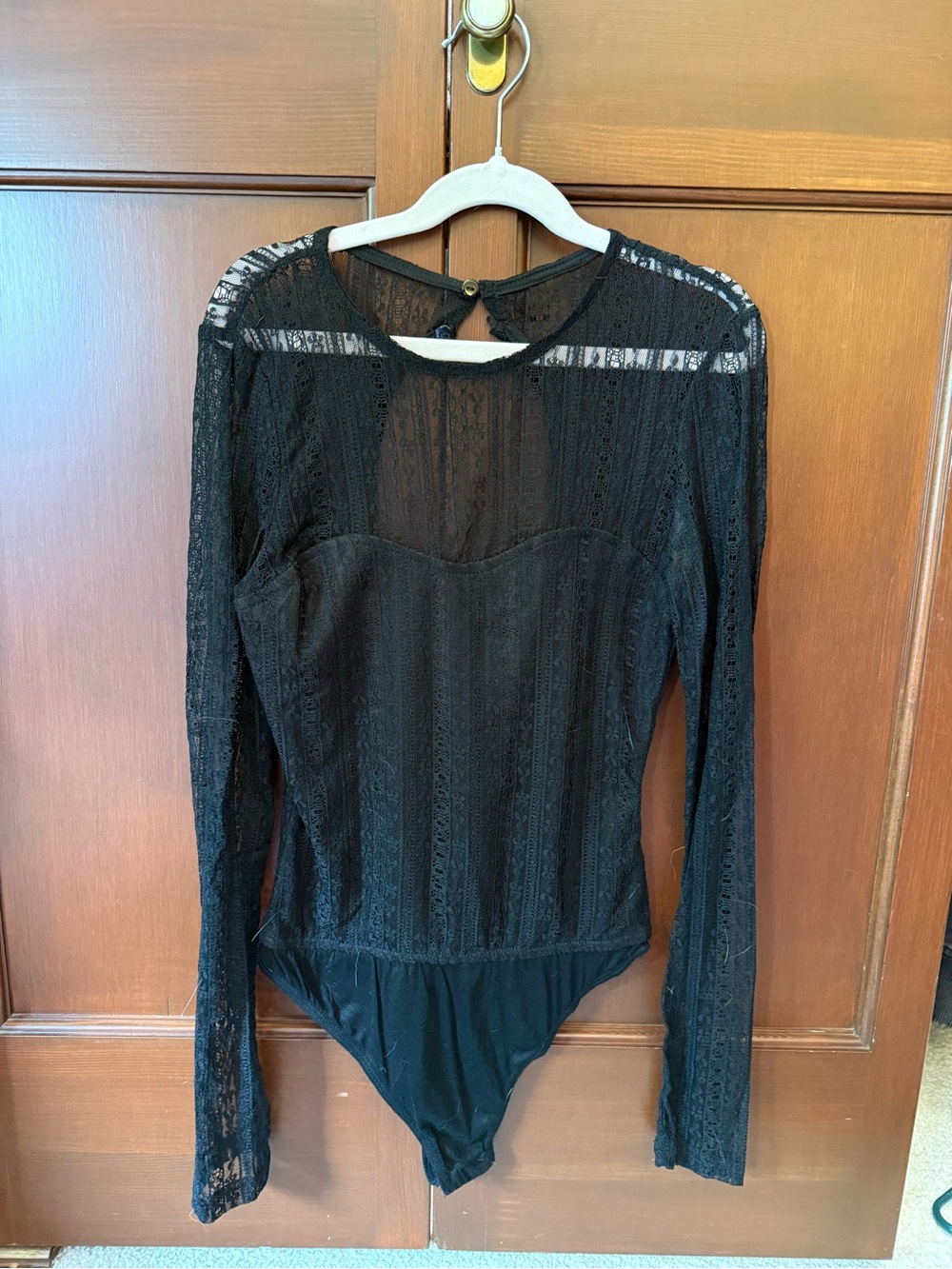 Lulu's Black Long-Sleeve Lace Bodysuit
